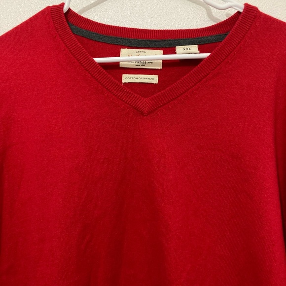 Original Weatherproof Vintage Cotton Merino CottonCashmere Sweater Men's XXL Red - Picture 3 of 3